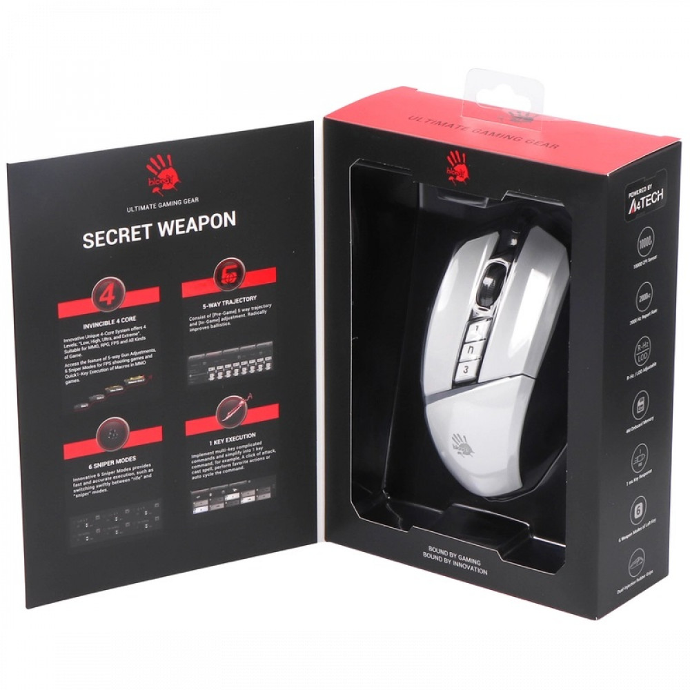 Мышь A4Tech Bloody W60-Max Panda White W60-Max (Panda White) Игровые, Проводная - миниатюра 7