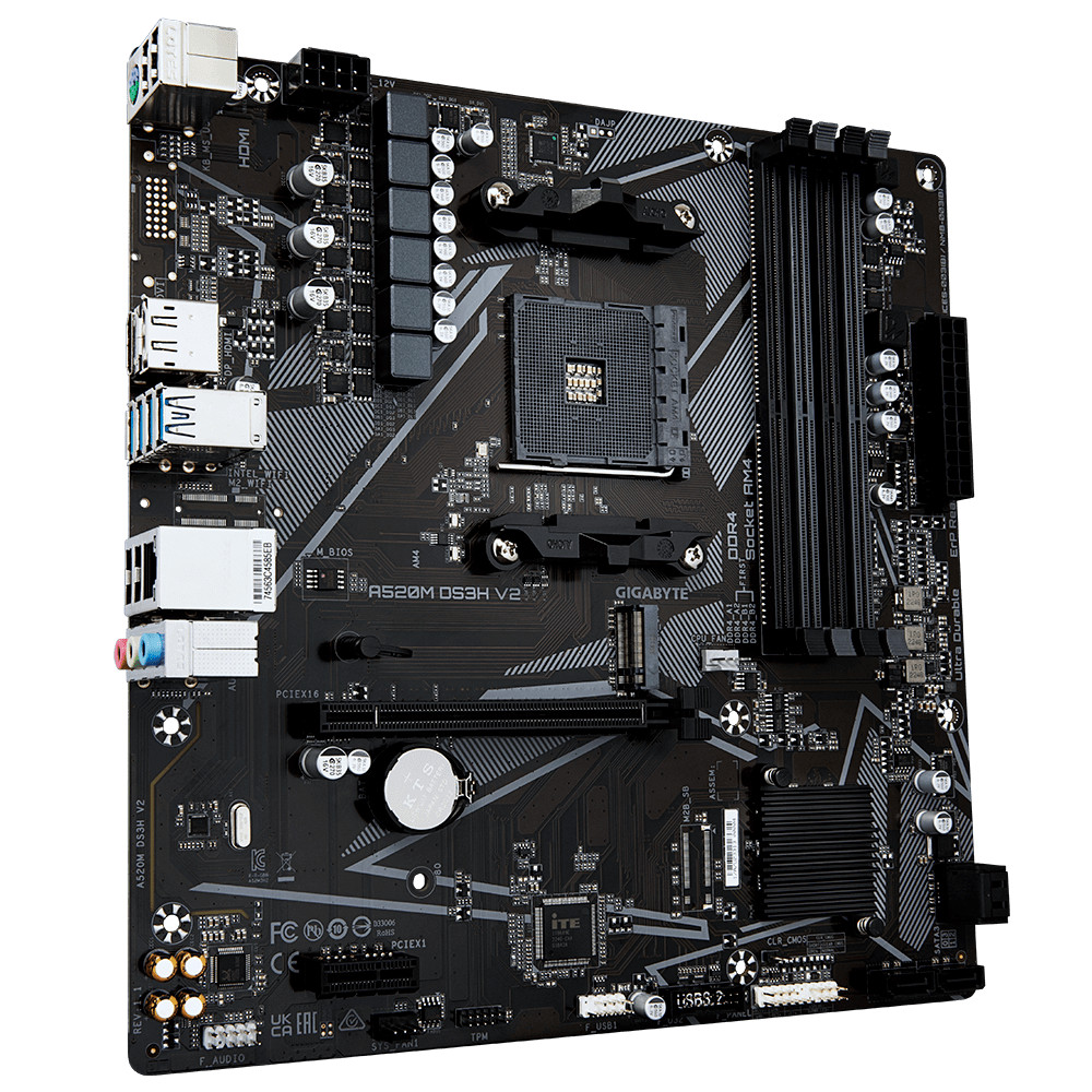 Материнская плата Gigabyte A520M DS3H V2 rev.1.1 Micro-ATX, AMD AM4 - миниатюра 3