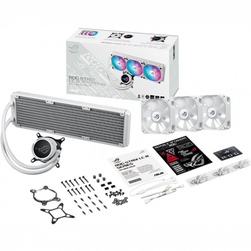 Система охлаждения Asus ROG STRIX LC III 360 ARGB WHT 90RC00T2-M0UAY0 Для процессора - миниатюра 4