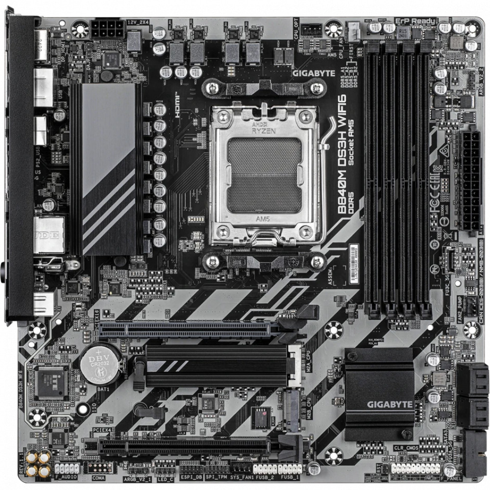 Материнская плата Gigabyte B840M DS3H WIFI6 (REV 1.1) Micro-ATX, AMD AM5 — фото товара