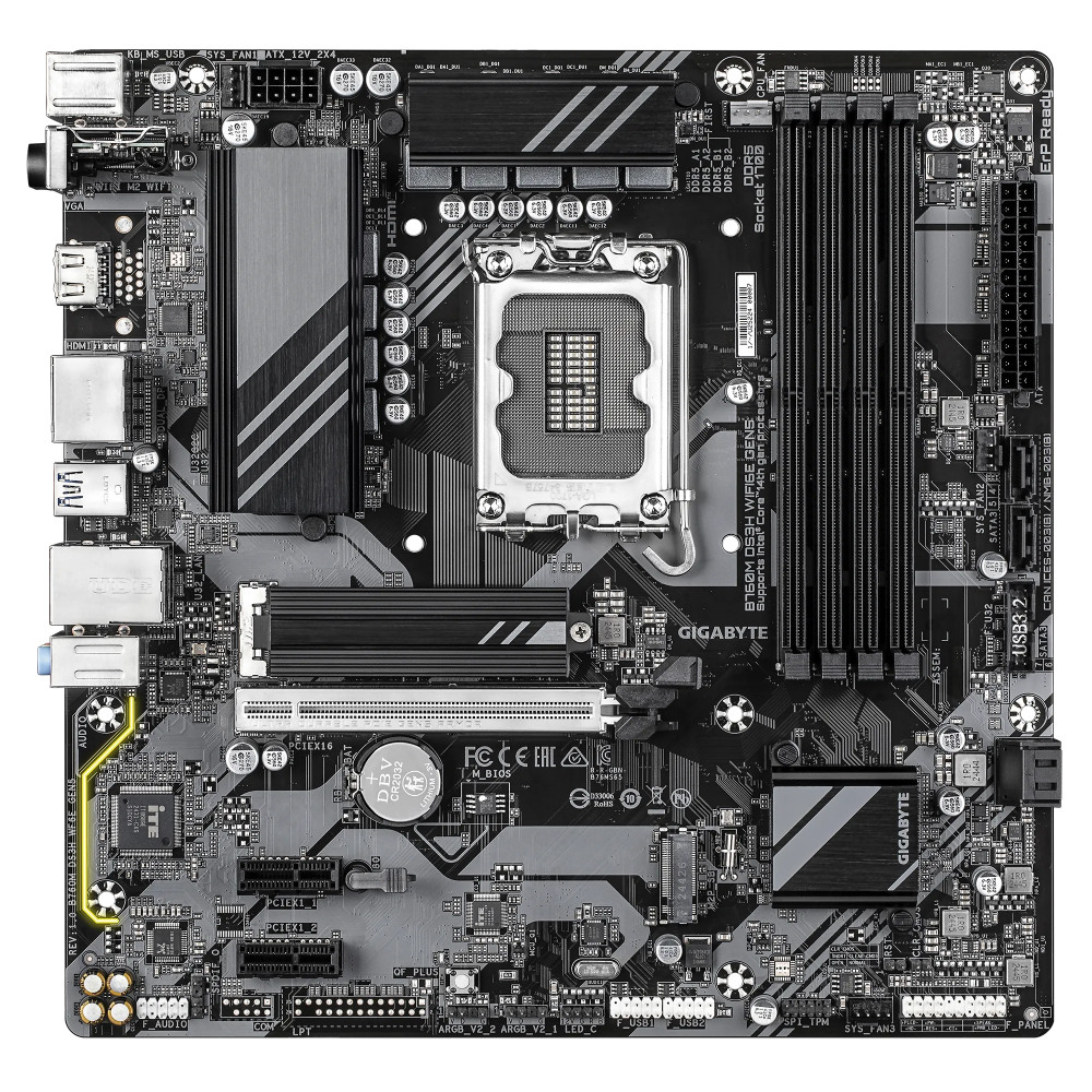 Материнская плата Gigabyte B760M DS3H WIFI6E GEN5 B760M DS3H WF6E GEN5 Micro-ATX, LGA 1700 — фото товара