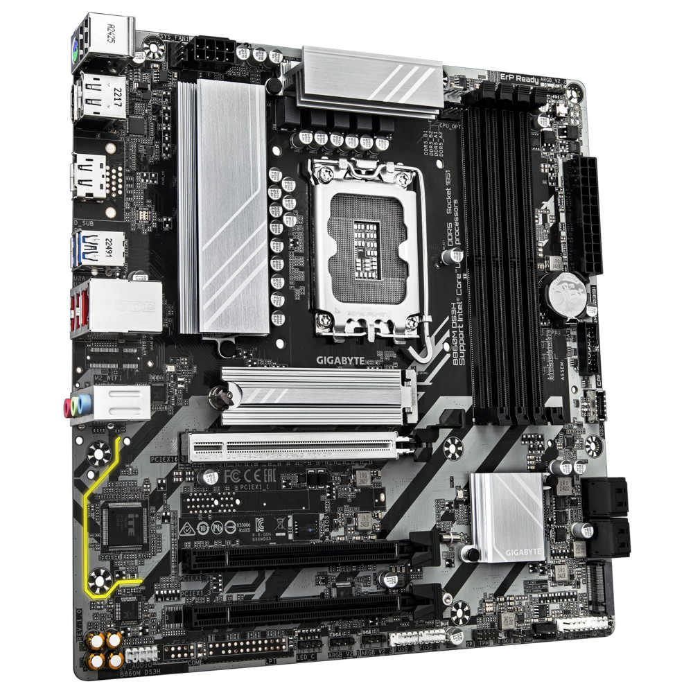 Материнская плата Gigabyte B860M DS3H rev. 1.0 Micro-ATX, LGA 1851 - миниатюра 2
