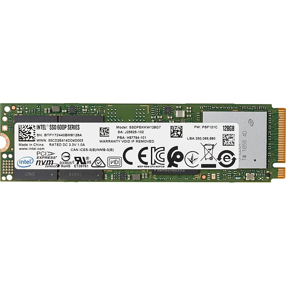 Жесткий диск Intel 600p SSDPEKKW128G7X1 SSD (твердотельные), 128 ГБ, M.2, PCIe — фото товара