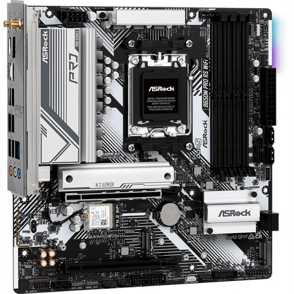 Материнская плата ASRock B650M PRO RS WIFI Micro-ATX, AMD AM5 — фото товара