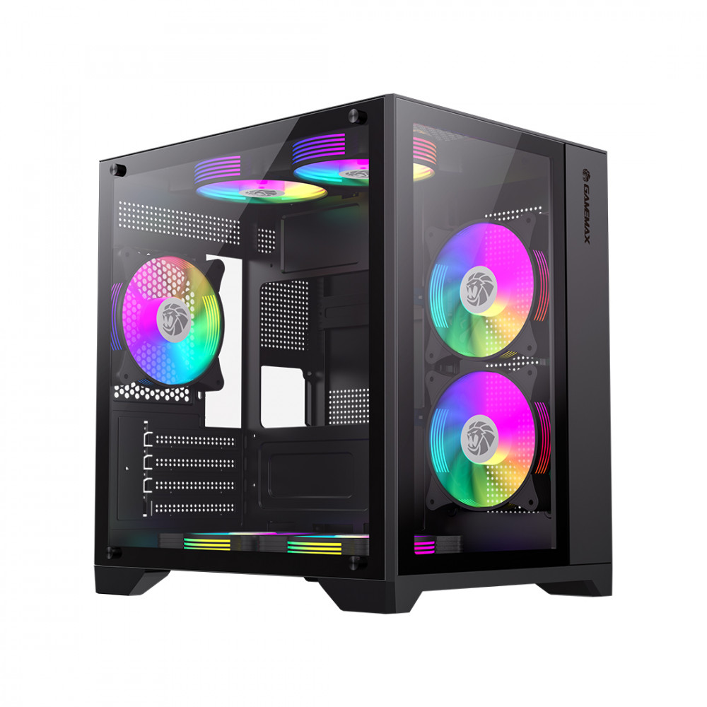 Корпус GameMax Infinity Mini 7 ARGB Fans + Controller Black 9101-0000R0191 Mini-Tower — фото товара