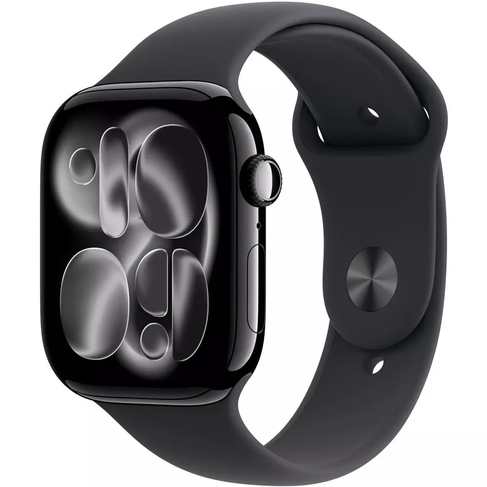 Apple Watch Series 11 GPS 42mm Jet Black Aluminium Case with Black Sport Band - M/L MEQU4RK/A Смарт-часы — фото товара