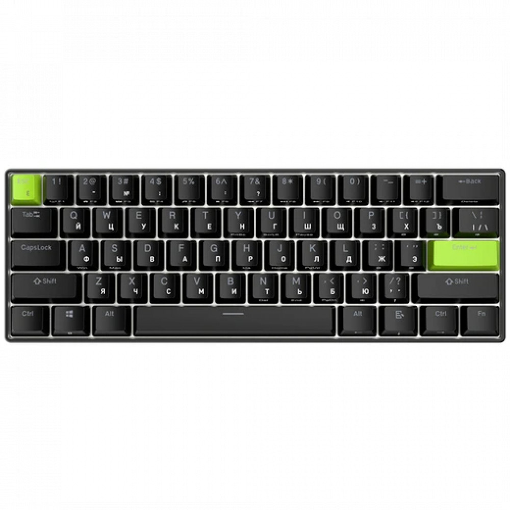 Клавиатура Royal Kludge C61 Black Green (Mint Switch) 6935280827976 Проводная, USB - миниатюра 2