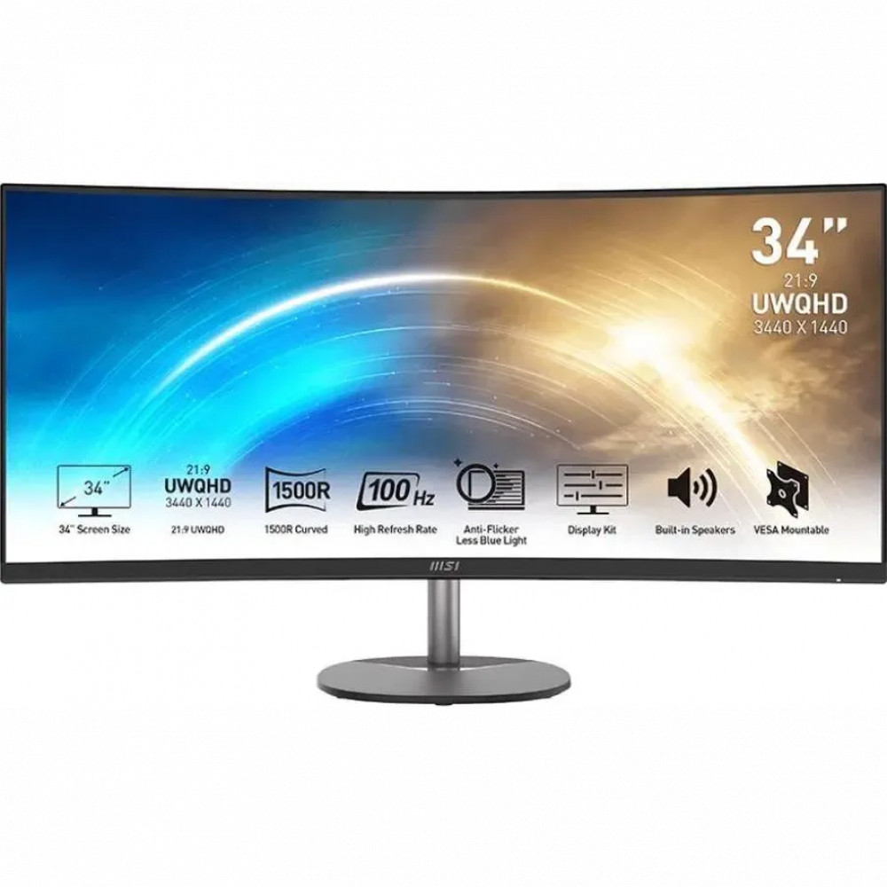 Монитор MSI Pro MP341CQ 9S6-3PB2CT-041 34 ", VA, Ultra-Wide QHD 3440x1440 (21:9), 100 Гц — фото товара