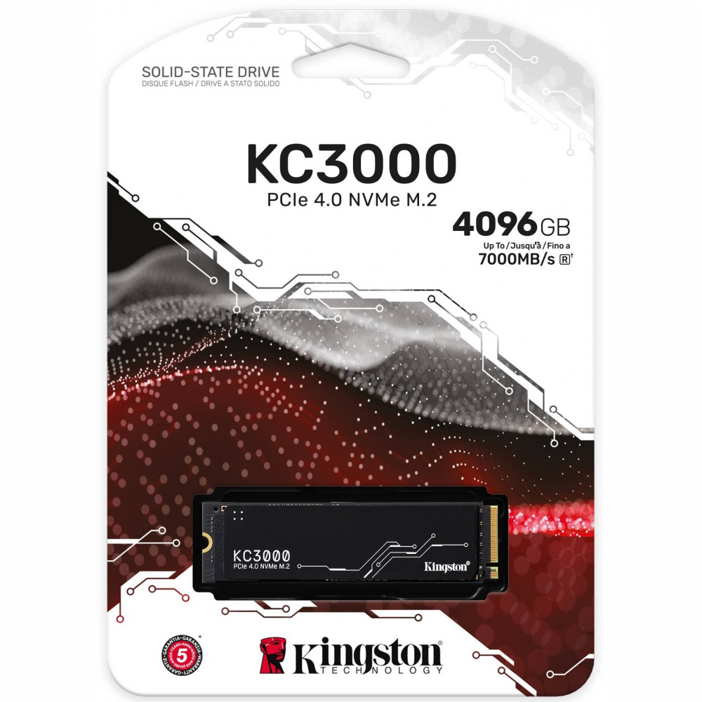Жесткий диск Kingston KC3000 SKC3000D/4096G SSD (твердотельные), 4 ТБ, M.2, PCIe - миниатюра 3
