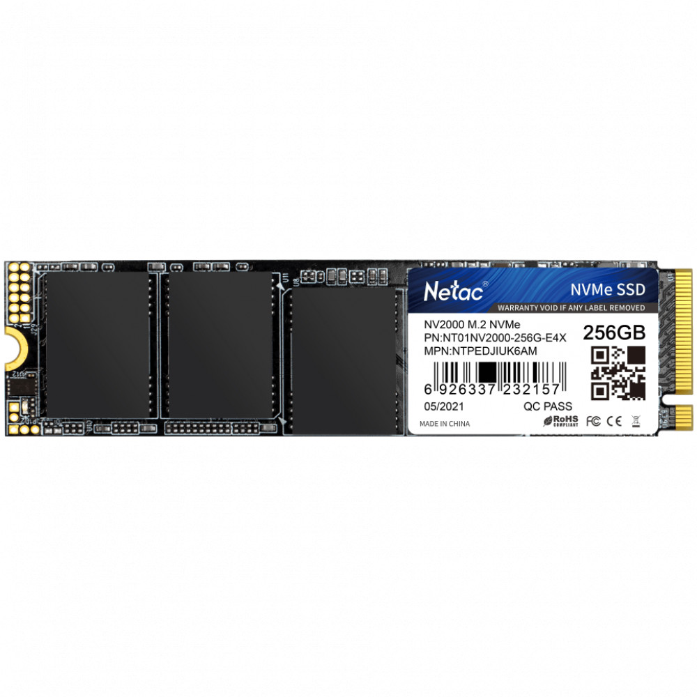 Жесткий диск Netac NV2000 NT01NV2000-256-E4X SSD (твердотельные), 256 ГБ, M.2, PCIe — фото товара