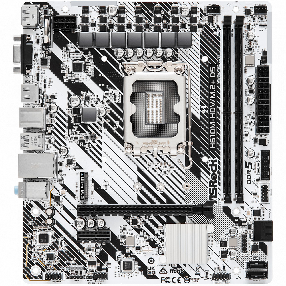 Материнская плата ASRock H610M-HDV/M.2+D5 Micro-ATX, LGA 1700 - миниатюра 2