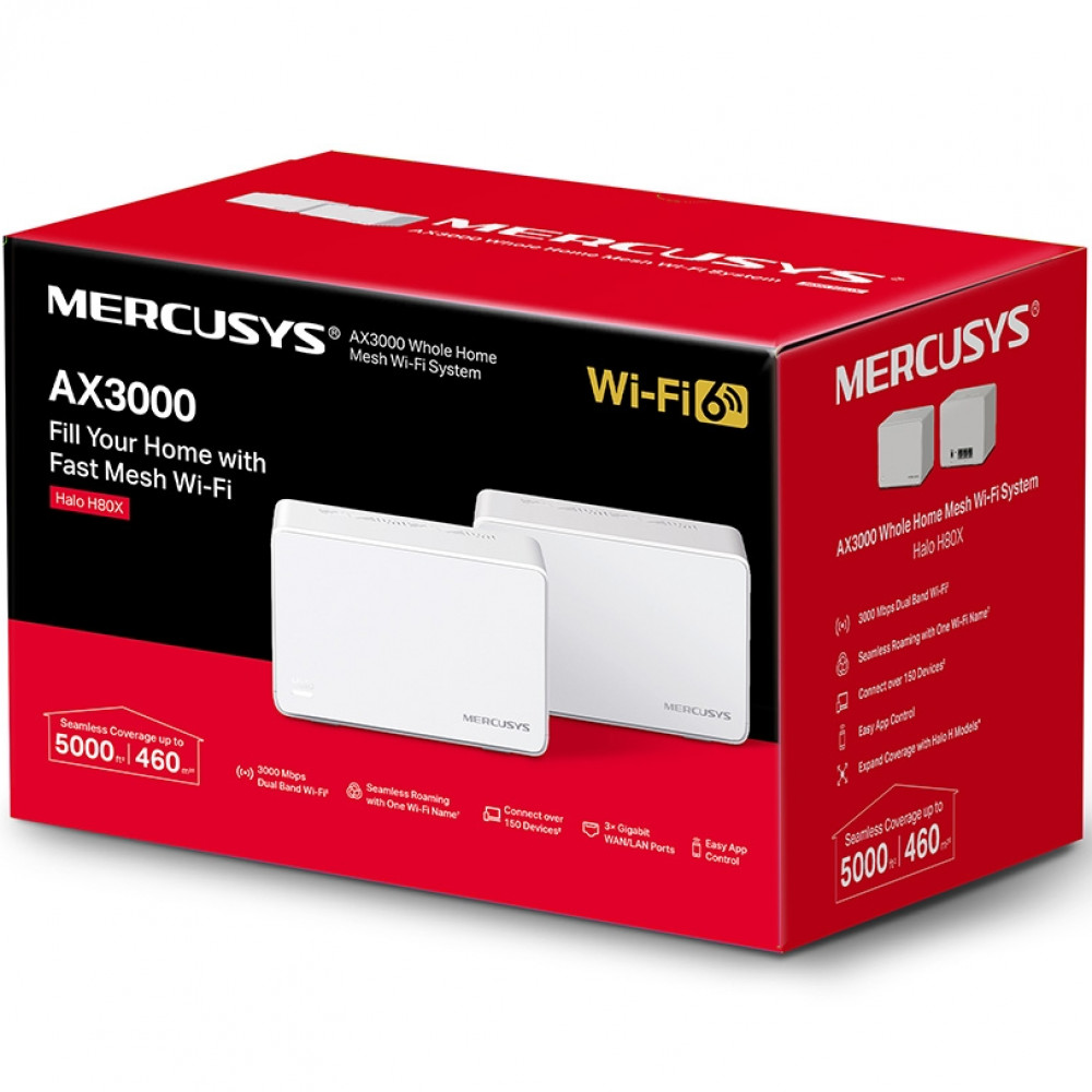 Маршрутизатор для дома Mercusys HALO H80X(2-PACK) - миниатюра 4