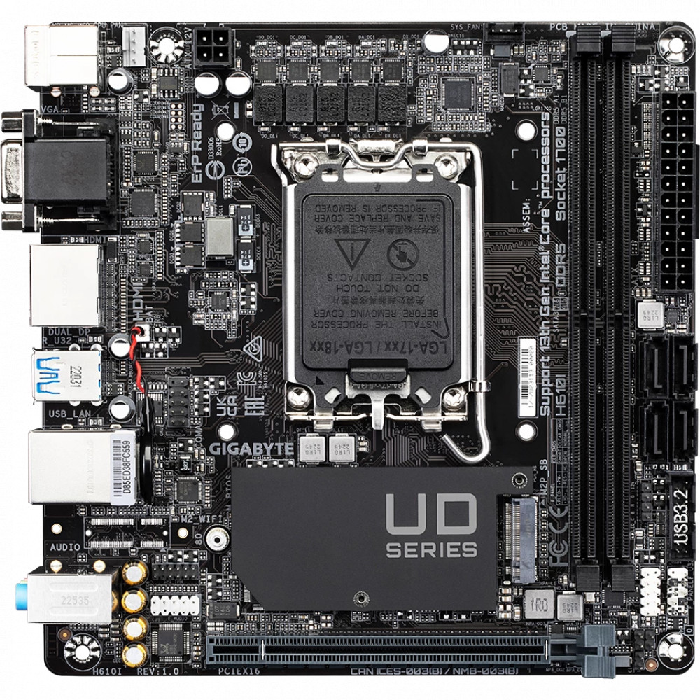 Материнская плата Gigabyte H610I Mini-ATX, LGA 1700 - миниатюра 2
