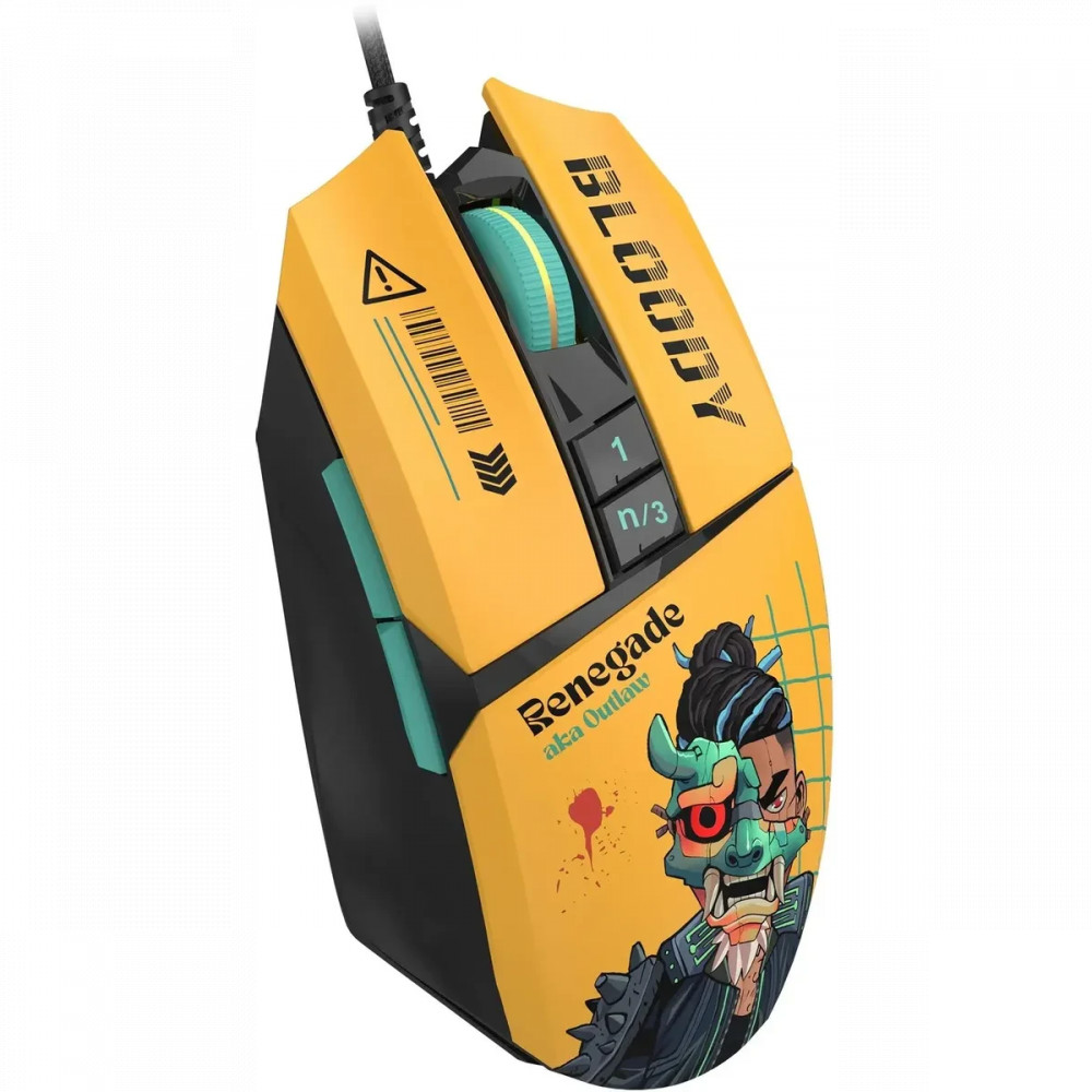 Мышь Bloody W63 Max Renegade Yellow Sunset W63 MAX/ RENEGADE SUNSET ACTIVATED Игровые, Проводная - миниатюра 2