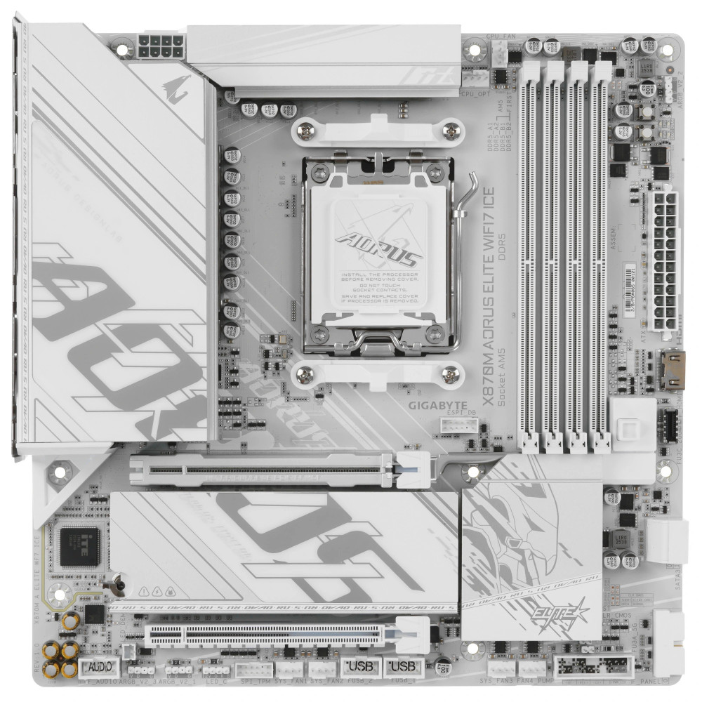 Материнская плата Gigabyte X870M AORUS ELITE WIFI7 ICE Micro-ATX, AMD AM5 - миниатюра 3