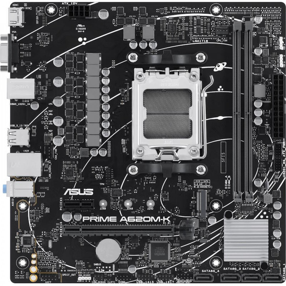 Материнская плата Asus PRIME A620M-K Micro-ATX, AMD AM5 - миниатюра 2