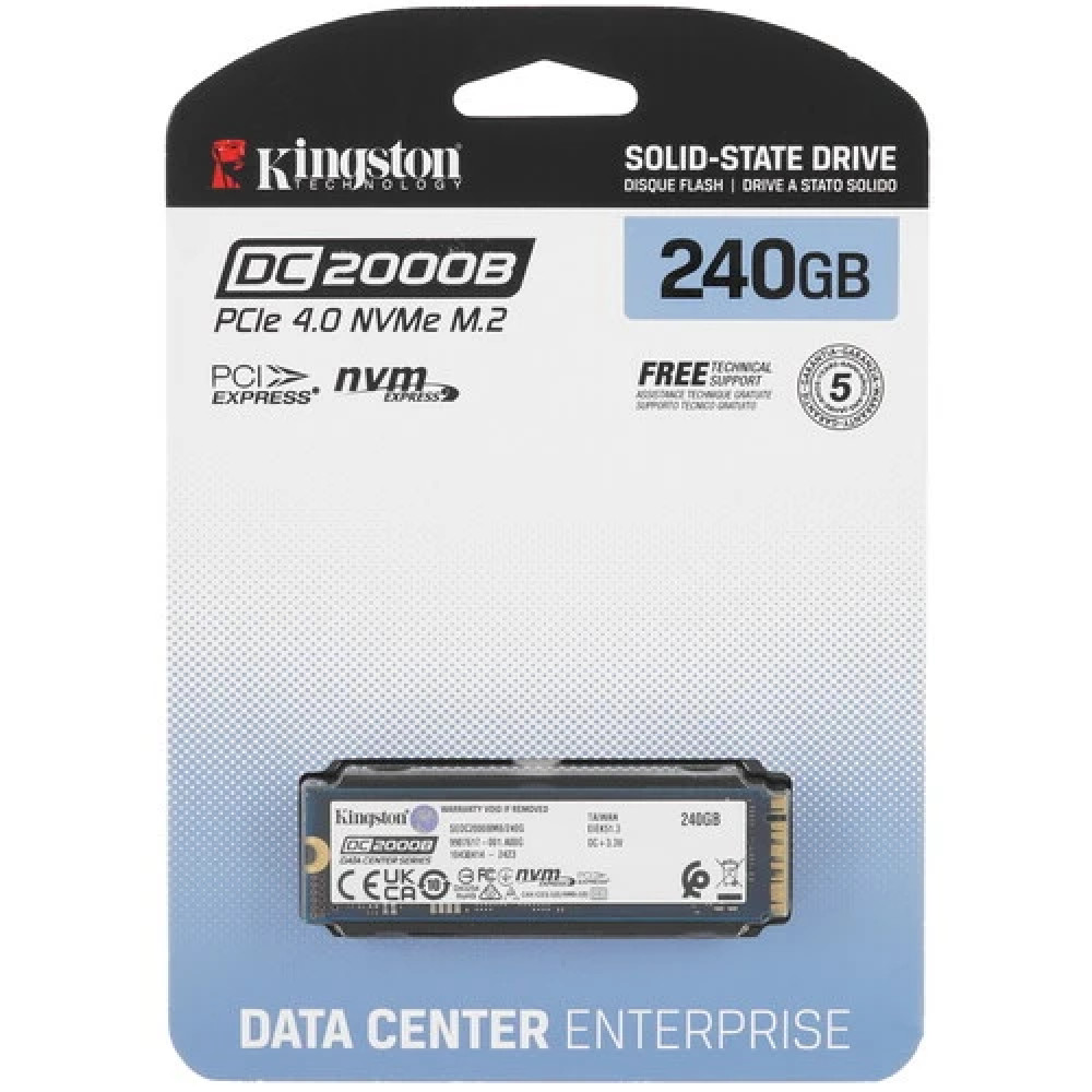 Жесткий диск Kingston DC2000 SEDC2000BM8/240G SSD (твердотельные), 240 ГБ, M.2, PCIe — фото товара