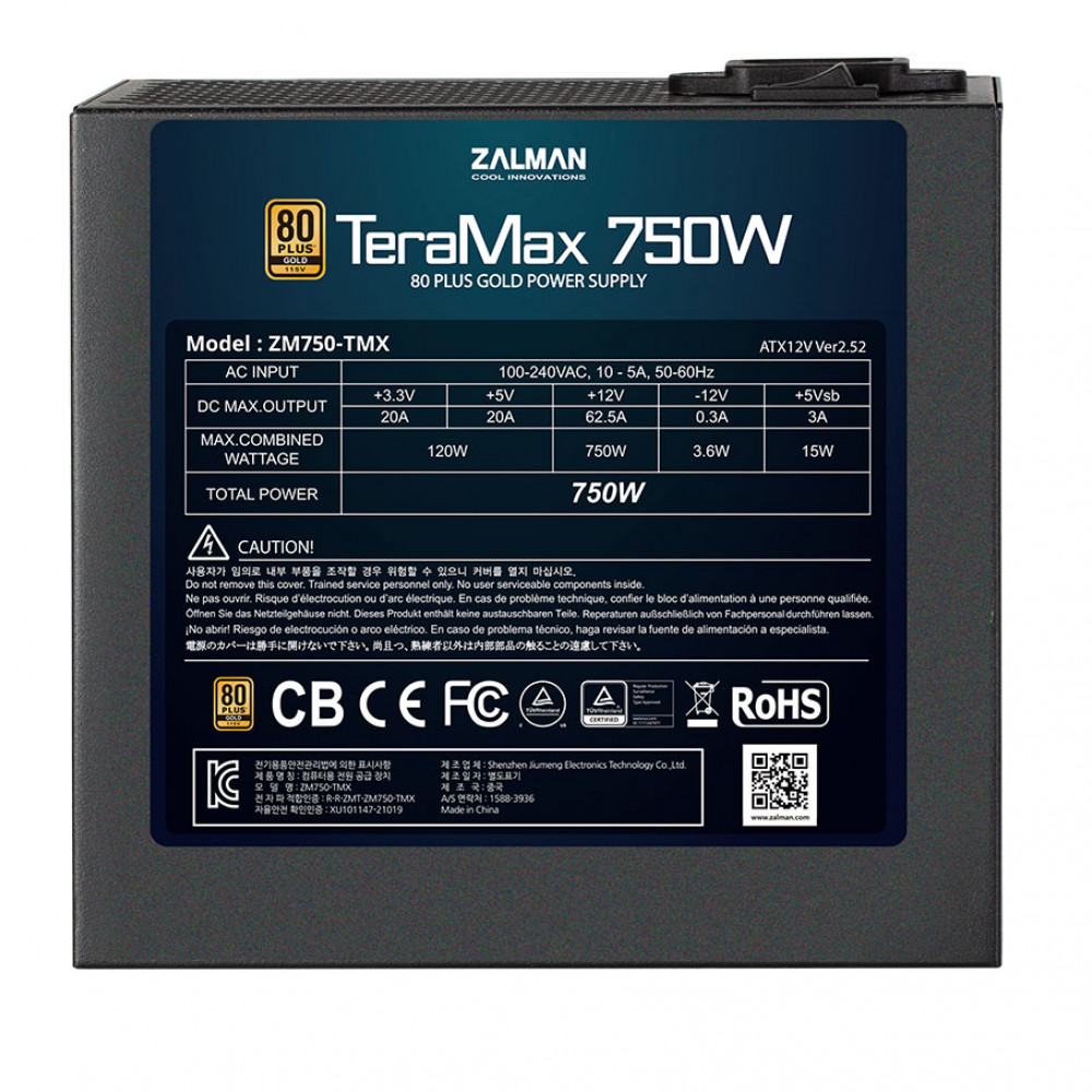 Блок питания Zalman TeraMax ZM750-TMX 750 Вт - миниатюра 3
