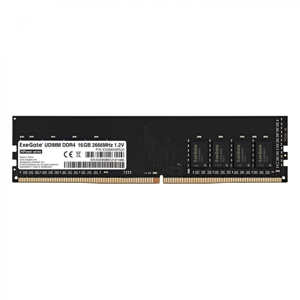 ОЗУ ExeGate HiPower EX288046RUS DIMM, DDR4, 16 Гб, 2666 МГц — фото товара
