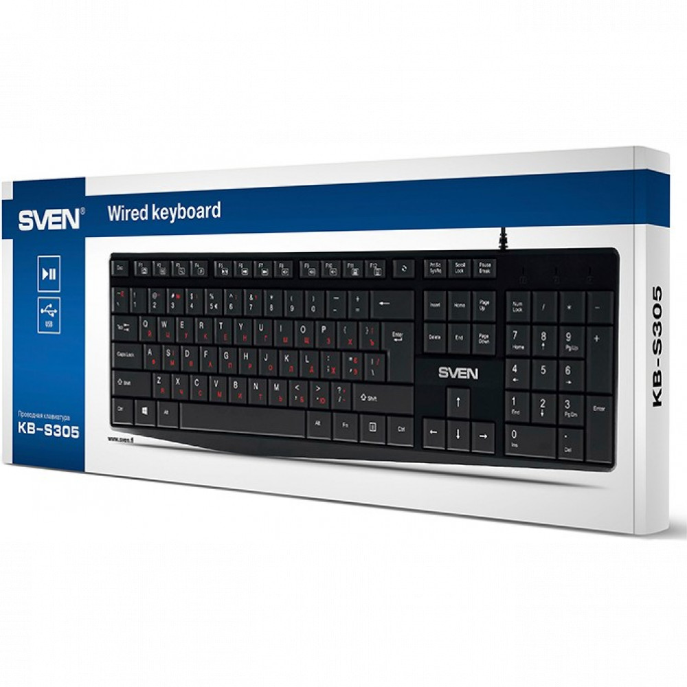 Клавиатура Sven KB-S305 SV-018801 Проводная, USB - миниатюра 4