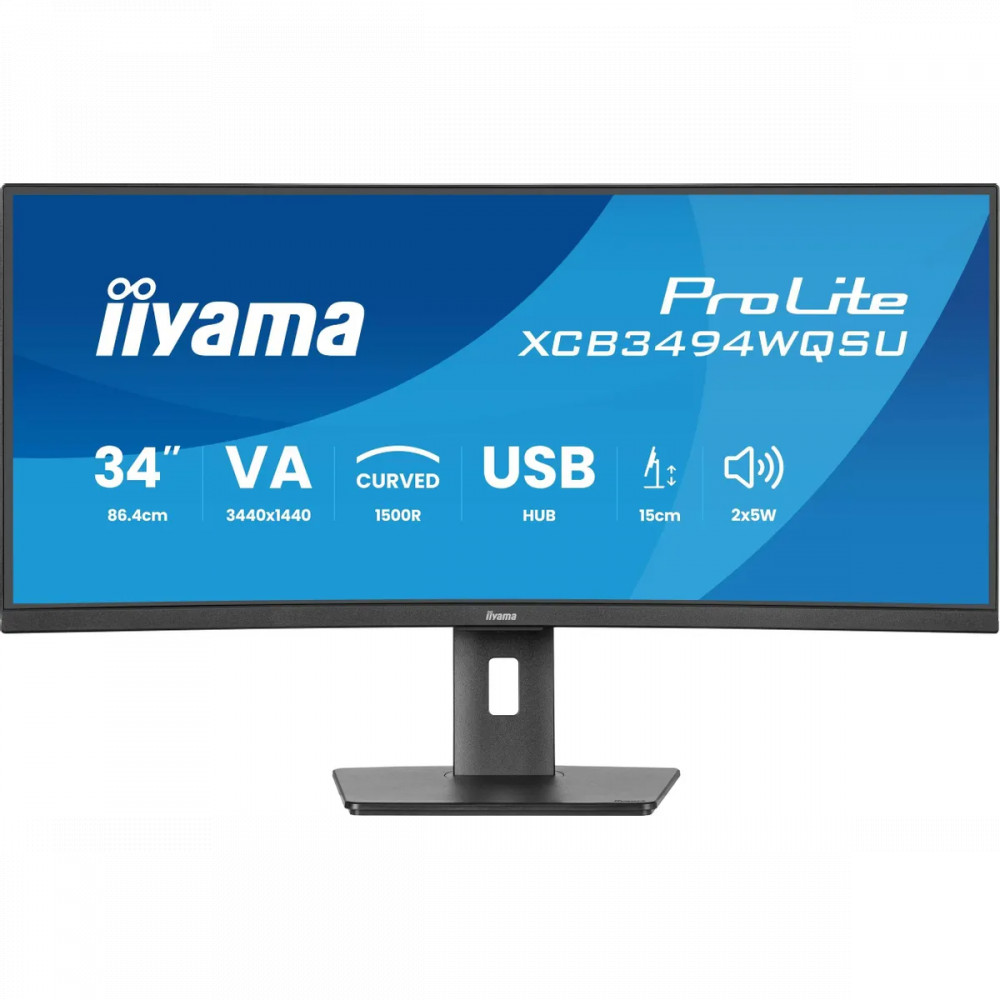 Монитор IIYAMA ProLite XCB3497WQSNPH-B1 34 ", VA, Ultra-Wide QHD 3440x1440 (21:9), 120 Гц — фото товара