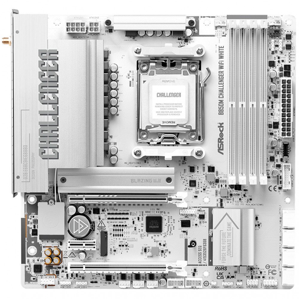 Материнская плата ASRock B850M Challenger WiFi White B850M_Challenger_WiFi_White Micro-ATX, AMD AM5 — фото товара