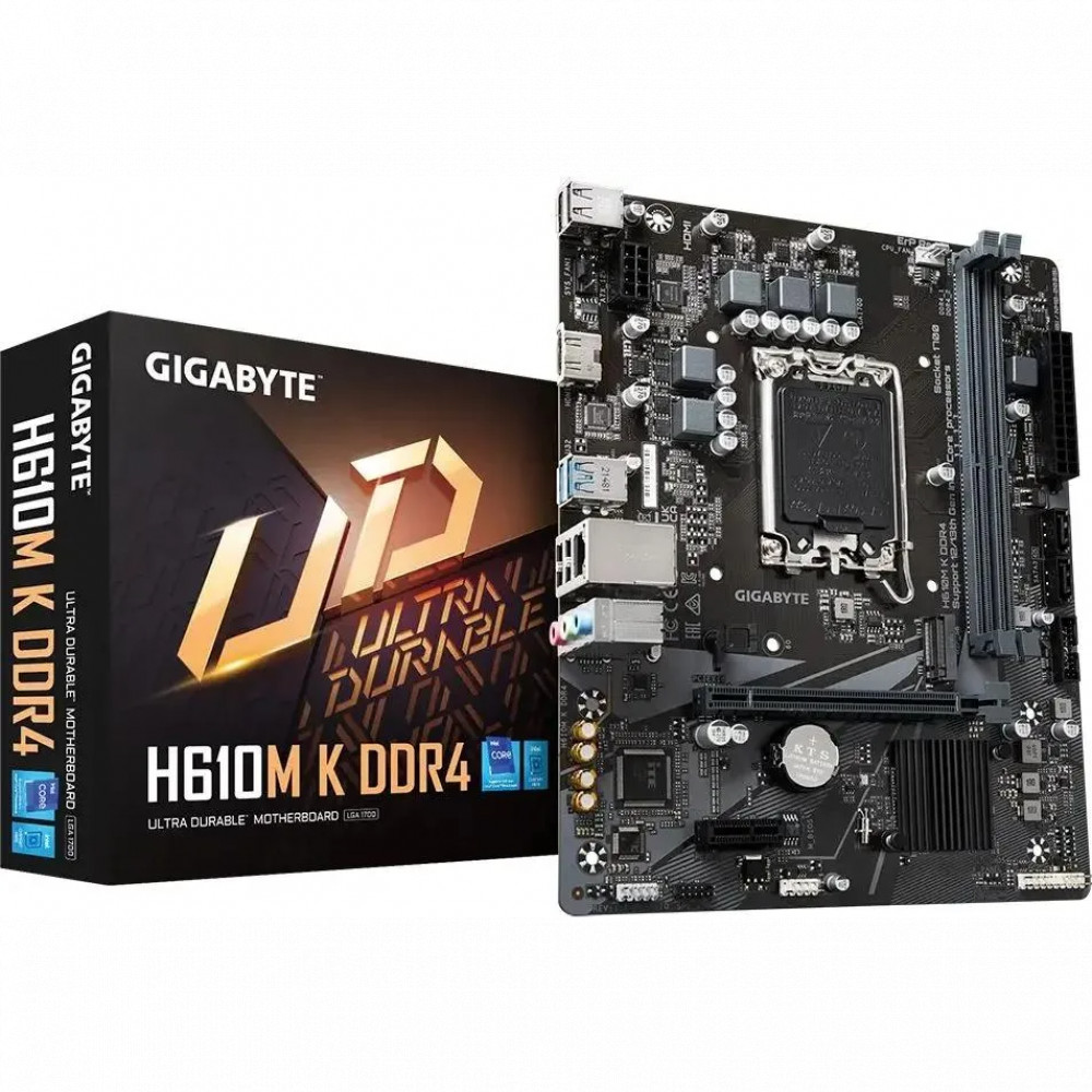 Материнская плата Gigabyte H610M K DDR4 H610M K DDR4 2.0 Micro-ATX, LGA 1700 — фото товара