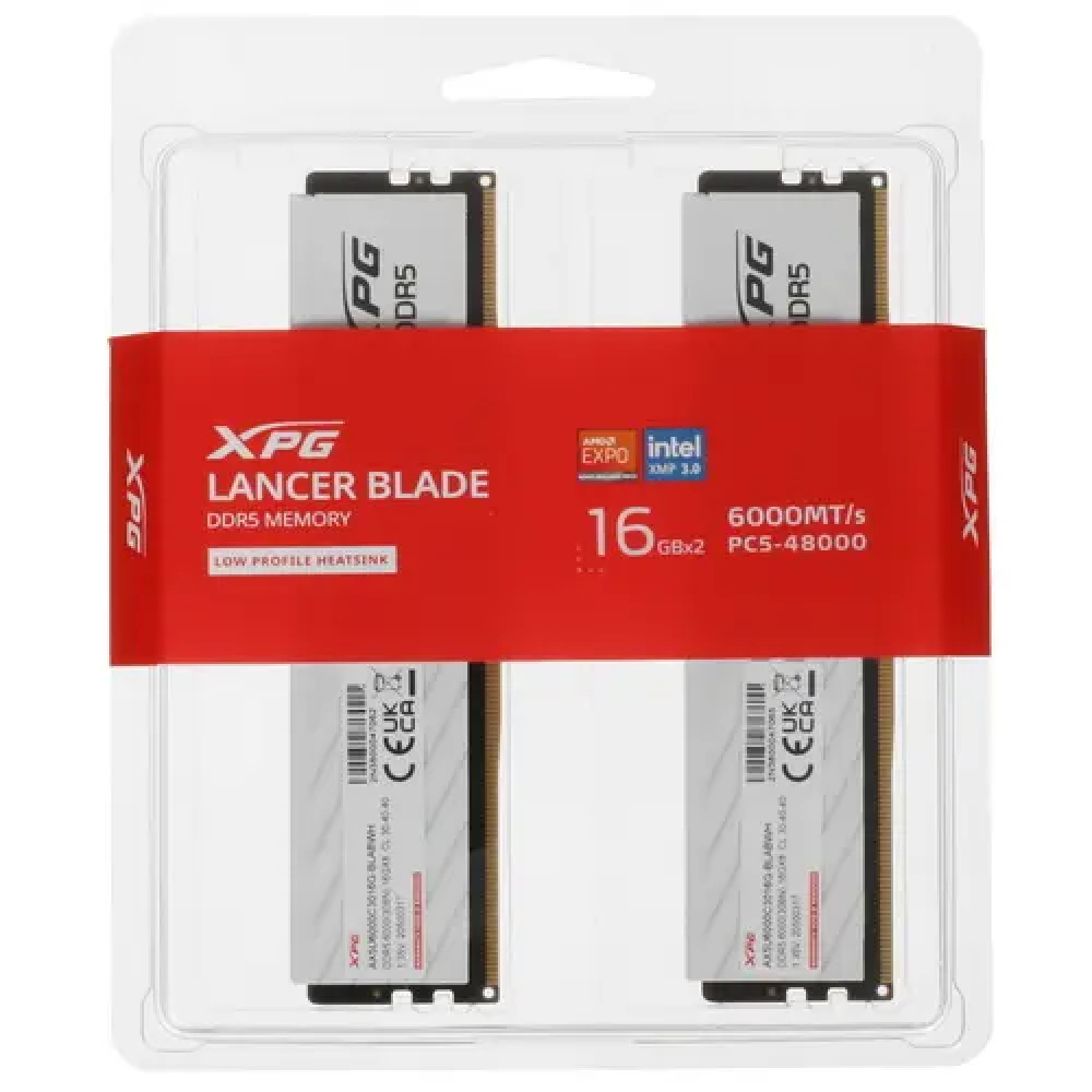 ОЗУ ADATA XPG Lancer Blade AX5U6000C3016G-DTLABWH DIMM, DDR5, 32 Гб (2 х 16 Гб), 6000 МГц - миниатюра 3