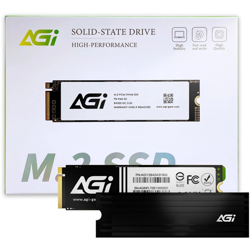 Жесткий диск ELP Imaging AI828 AGI2T0G44AI828 SSD (твердотельные), 2 ТБ, M.2, PCIe - миниатюра 2