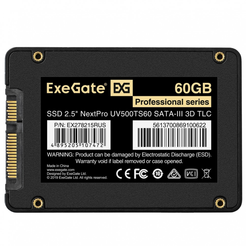 Жесткий диск ExeGate EX278215RUS SSD (твердотельные), 60 ГБ, 2.5 дюйма, SATA - миниатюра 3