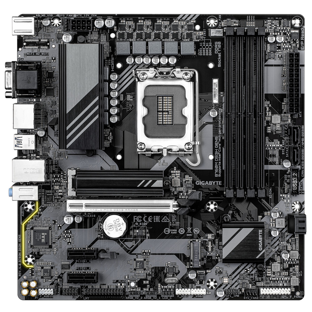 Материнская плата Gigabyte B760M DS3H GEN5 Micro-ATX, LGA 1700 - миниатюра 2