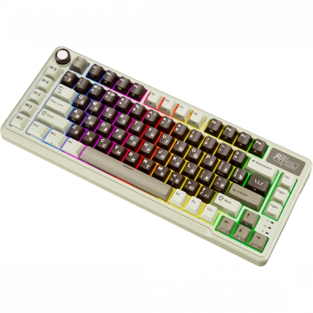 Клавиатура Royal Kludge L75 Mokko Grey (Beige Switch) 6935280827068 Беспроводная, Bluetooth - миниатюра 6