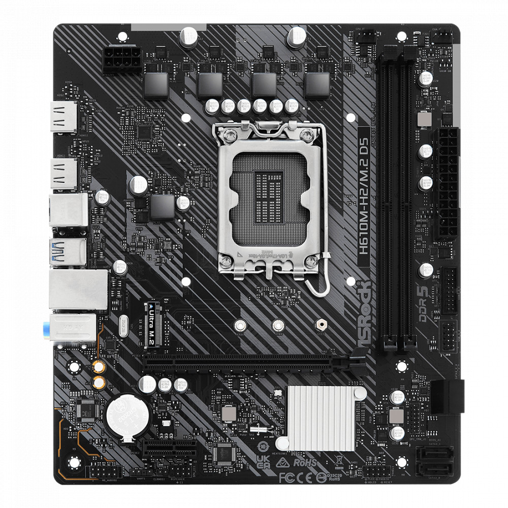 Материнская плата ASRock H610M-H2/M.2 D5 DDR5 Micro-ATX, LGA 1700 — фото товара