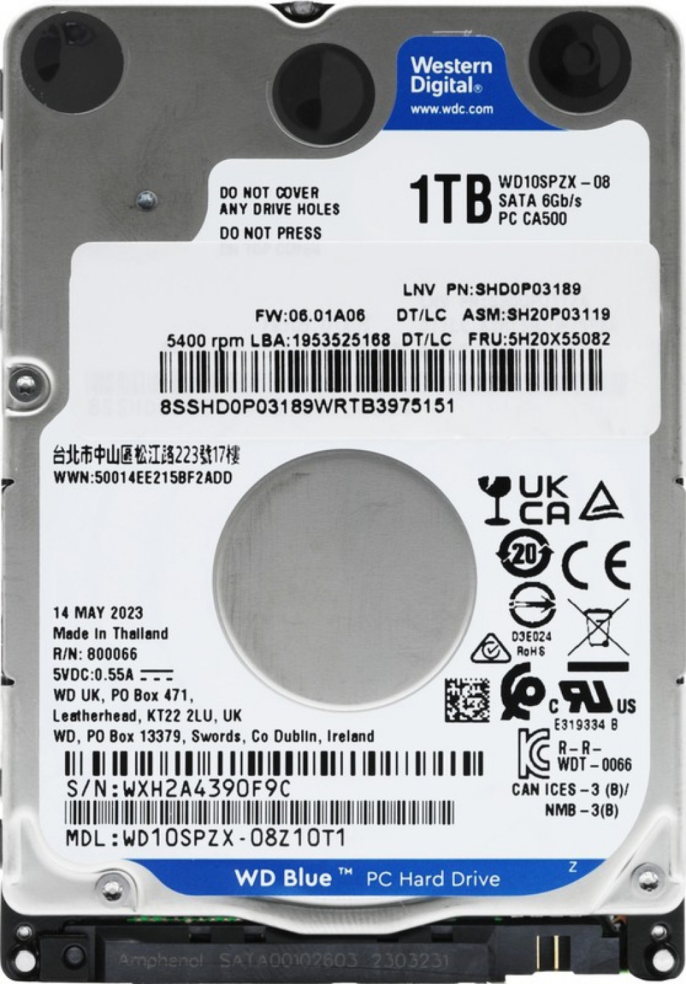 Жесткий диск Western Digital WD10SPZX HDD (классические), 1 ТБ, 2.5 дюйма, SATA — фото товара