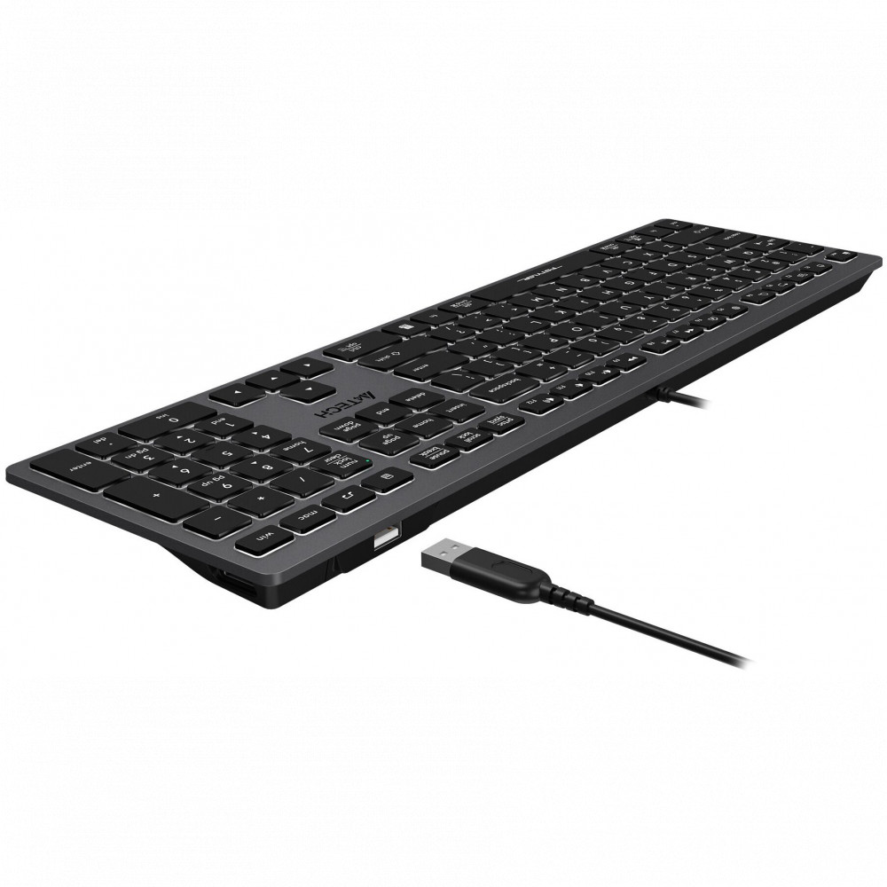 Клавиатура A4Tech Fstyler FX60H (GREY) (WHITE BACKLIT) Проводная, USB - миниатюра 2