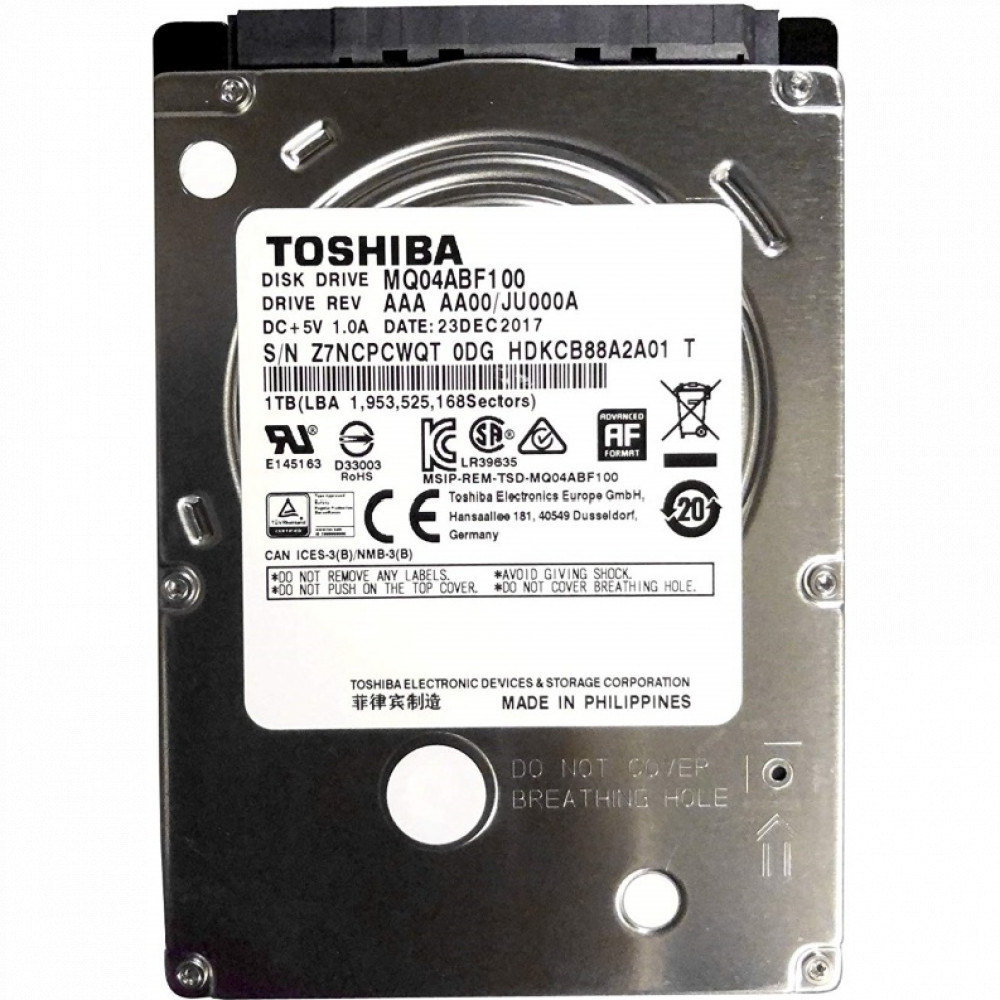 Жесткий диск Toshiba MQ04ABF100 HDD (классические), 1 ТБ, 2.5 дюйма, SATA — фото товара