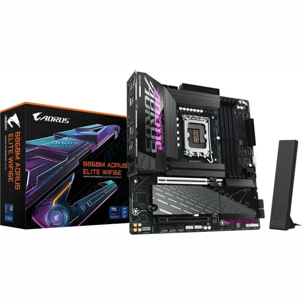 Материнская плата Gigabyte B860M AORUS ELITE WIFI6E B860M A ELITE WIFI6E Micro-ATX, LGA 1851 — фото товара