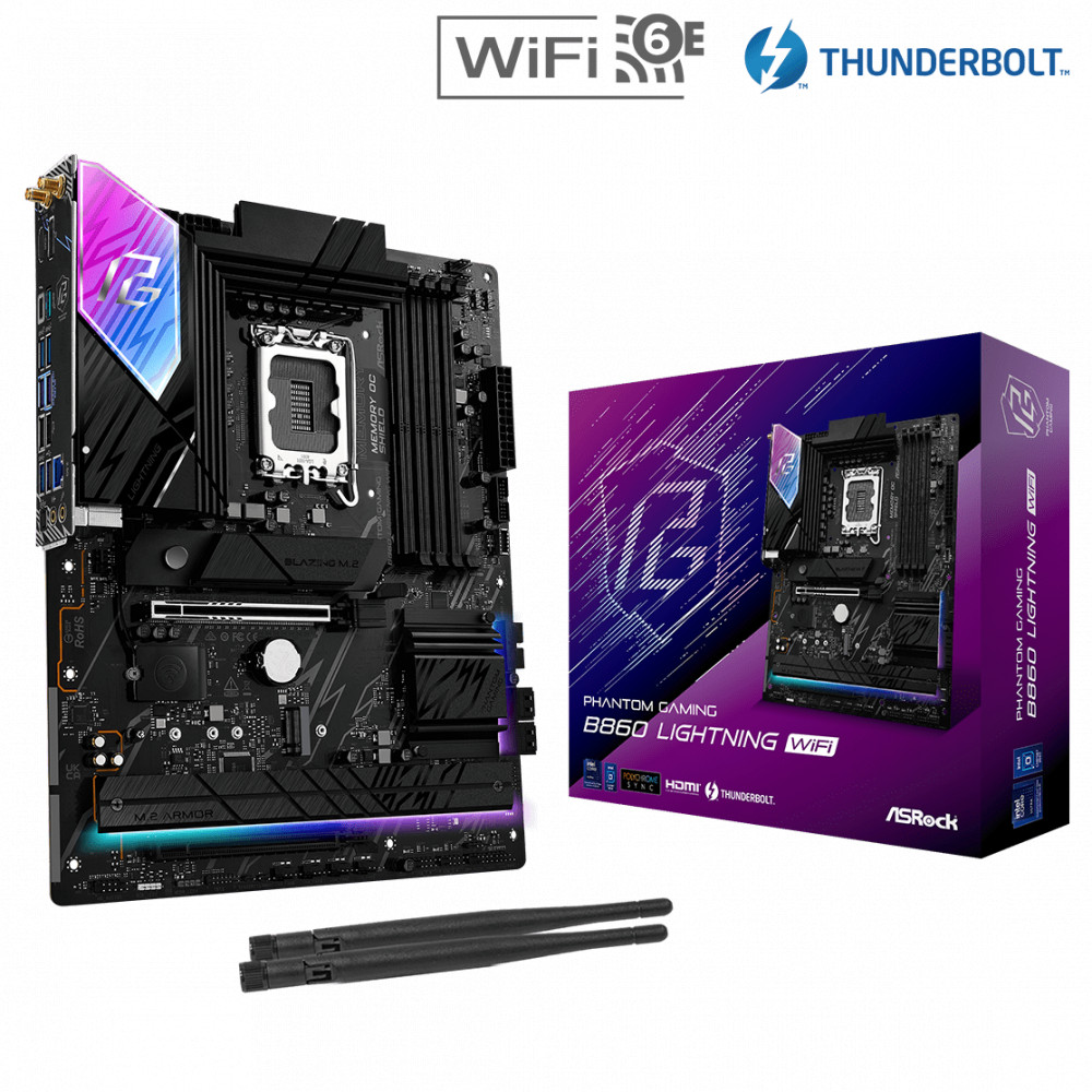 Материнская плата ASRock B860 LIGHTNING WIFI ATX, LGA 1851 - миниатюра 6