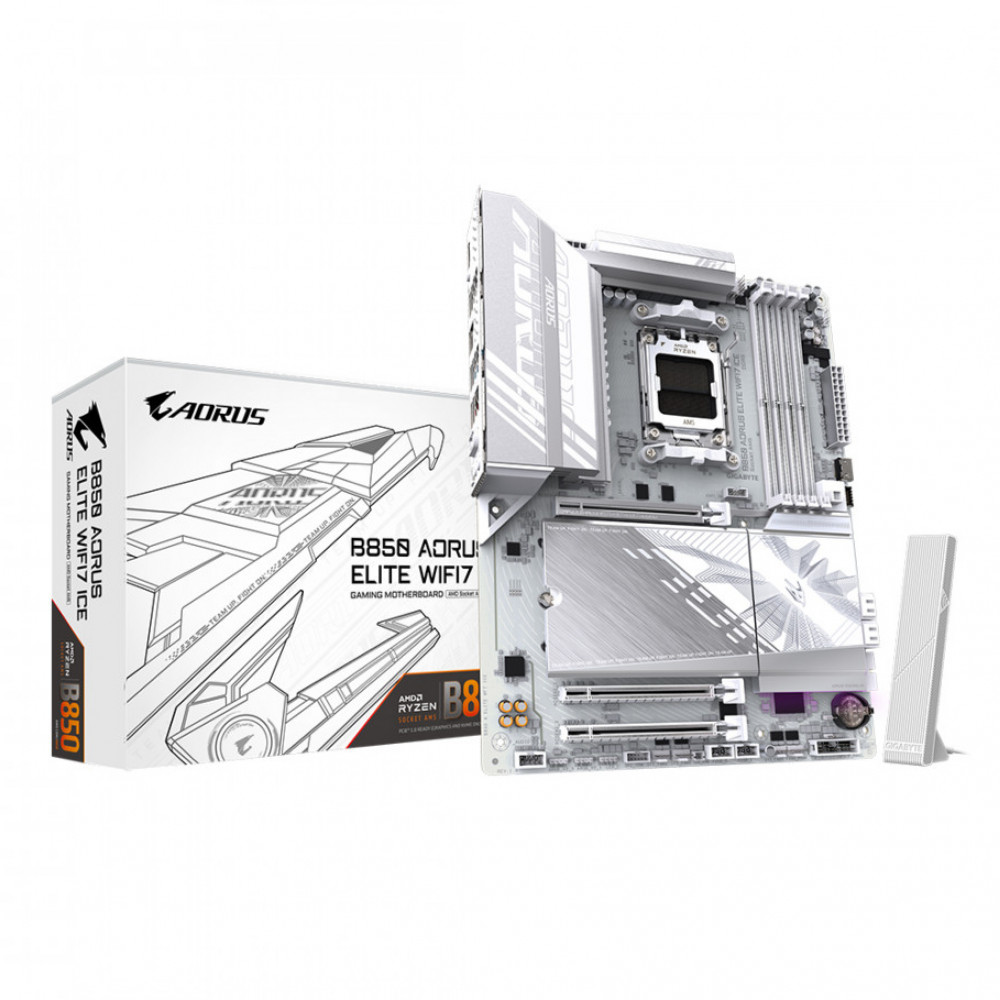 Материнская плата Gigabyte B850 Aorus Elite WiFi7 Ice B850 Aorus Elite WiFi7 Ice rev. 1.1 ATX, AMD AM5 — фото товара