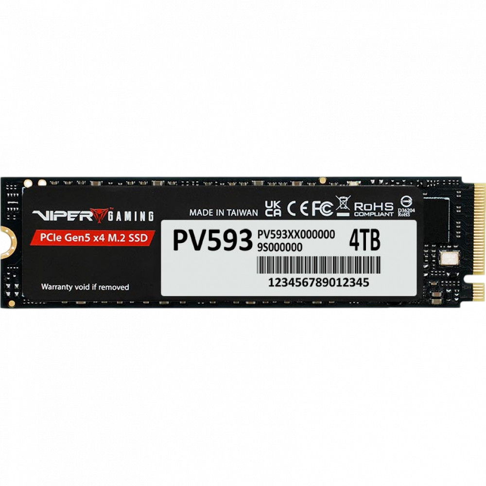 Жесткий диск Patriot PV593 PV593P4TBM28H SSD (твердотельные), 4 ТБ, M.2, PCIe — фото товара