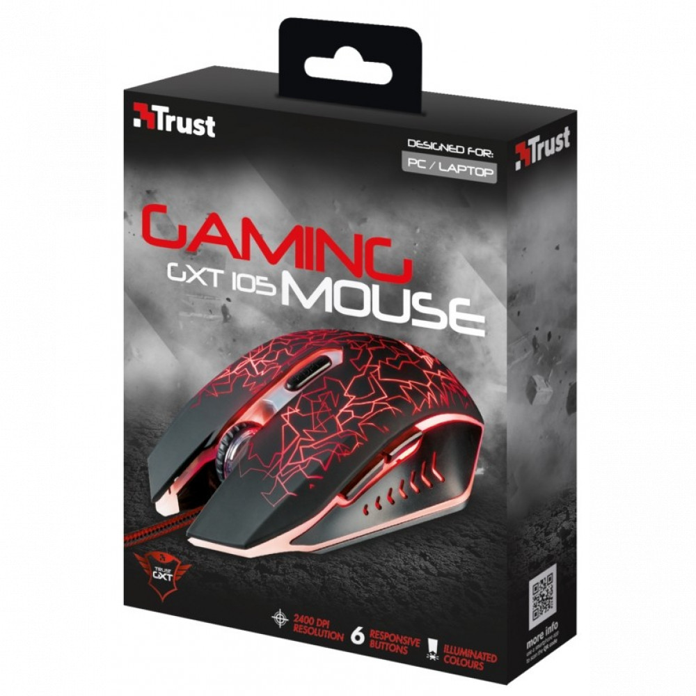 Мышь Trust GXT 105 Izza Illuminated Gaming 21683 Игровые, Проводная - миниатюра 4