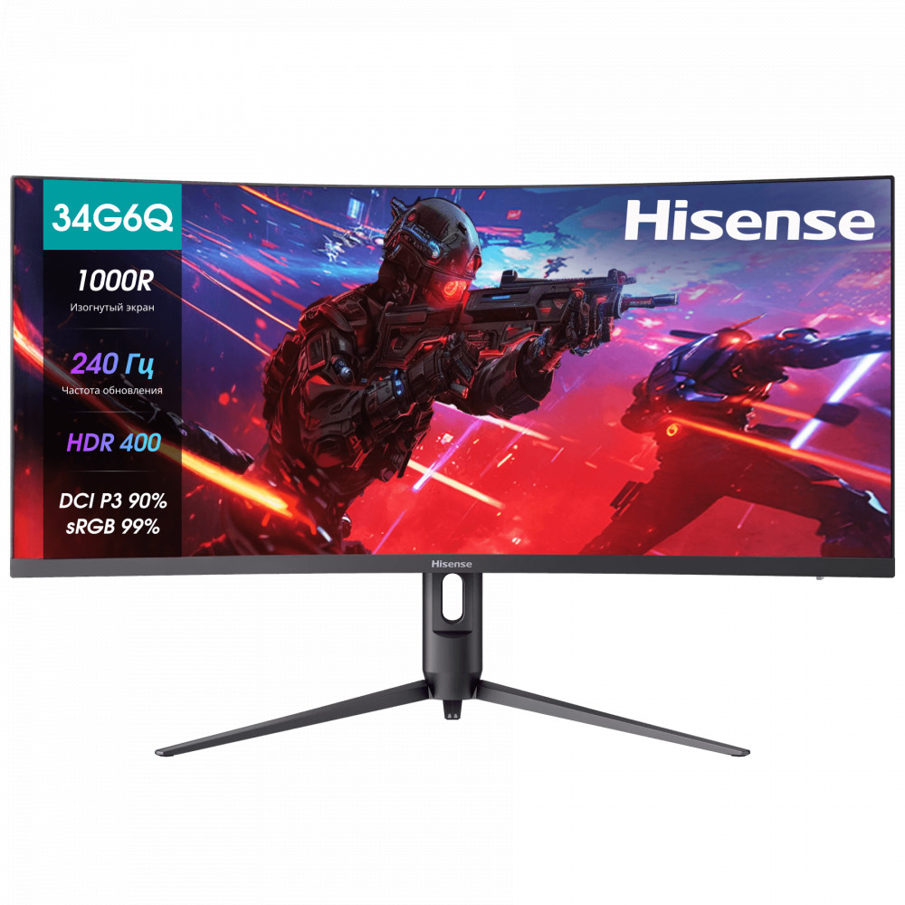 Монитор Hisense 34G6Q PRO 34 ", VA, Ultra-Wide QHD 3440x1440 (21:9), 240 Гц — фото товара