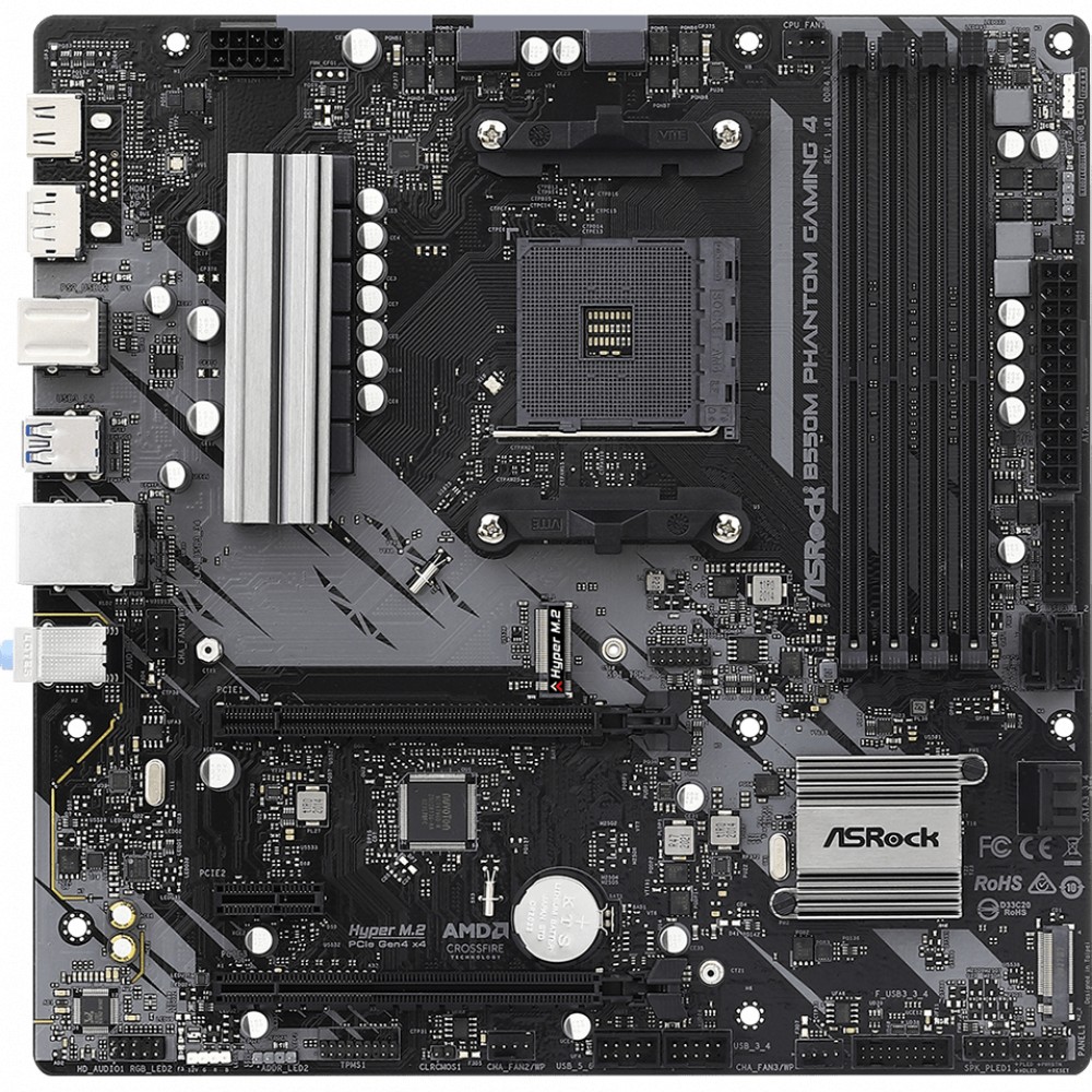 Материнская плата ASRock B550M PHANTOM GAMING 4 Micro-ATX, AMD AM4 — фото товара