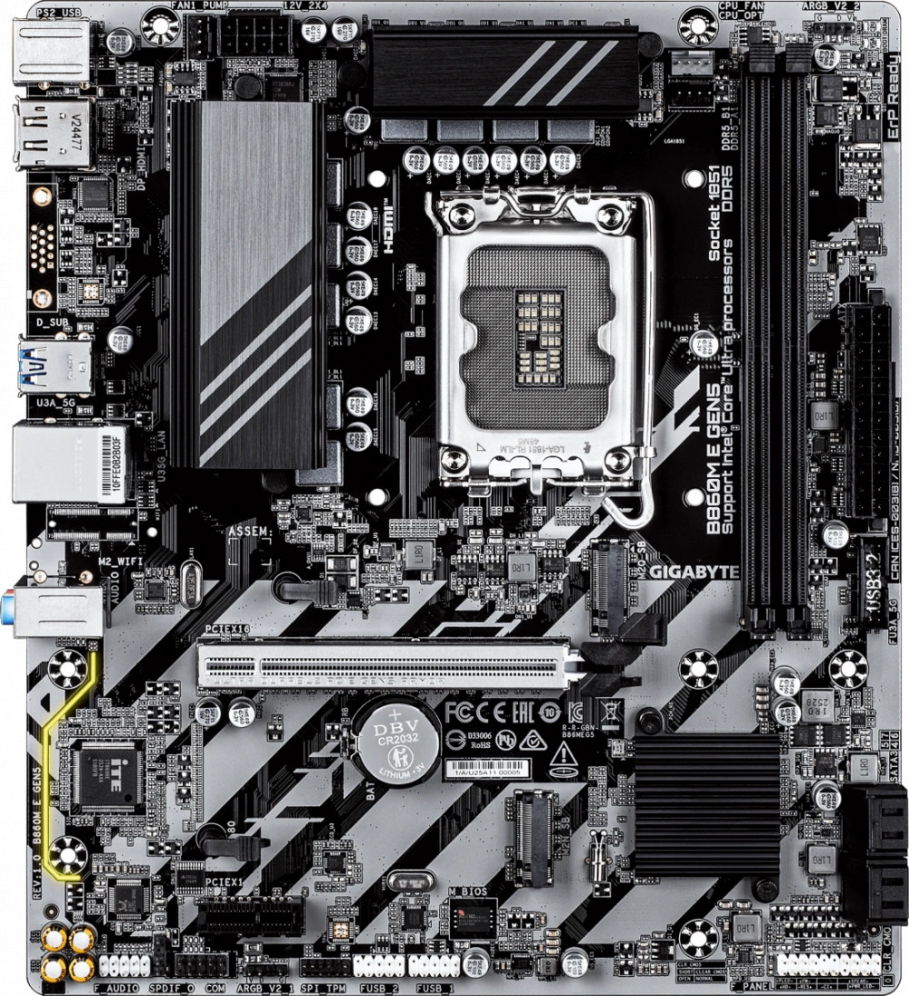 Материнская плата Gigabyte B860M E GEN5 ATX, LGA 1851 — фото товара