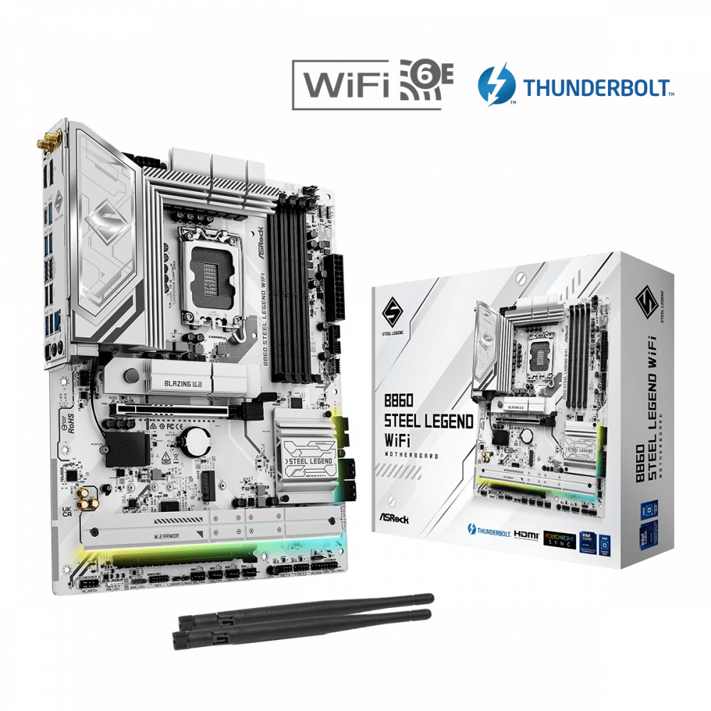 Материнская плата ASRock B860 STEEL LEGEND WIFI ATX, LGA 1851 - миниатюра 5