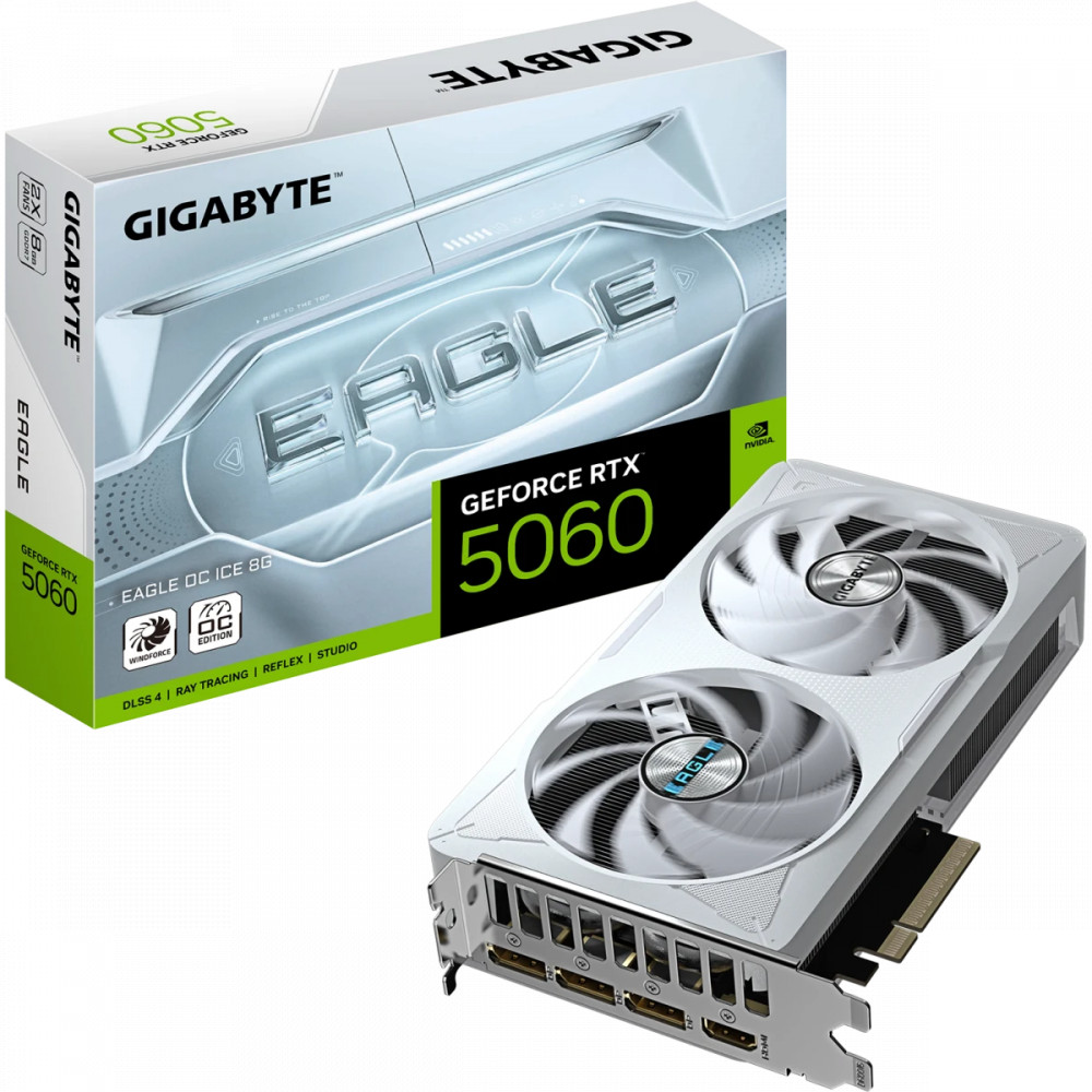 Видеокарта Gigabyte GeForce RTX 5060 EAGLE OC ICE 8Gb GV-N5060EAGLEOC ICE-8GD 8 ГБ - миниатюра 5