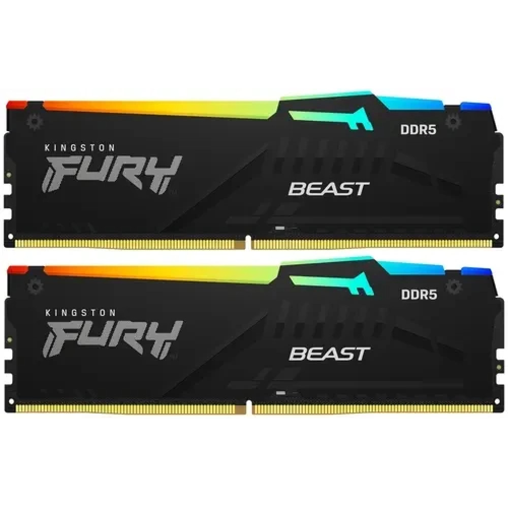 ОЗУ Kingston Fury Beast RGB KF556C40BB2AK2-64 DIMM, DDR5, 64 Гб (2 х 32 Гб), 5600 МГц — фото товара