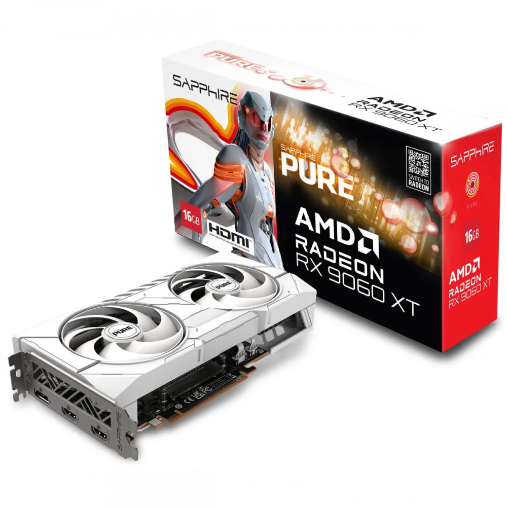 Видеокарта Sapphire AMD Radeon RX 9060XT 11350-02-20G PURE 16 ГБ - миниатюра 6