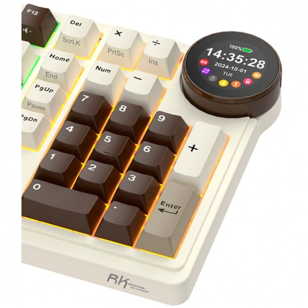 Клавиатура Royal Kludge N99 Mokko Grey (Cream Switch) 6935280828591 Беспроводная, Bluetooth - миниатюра 7