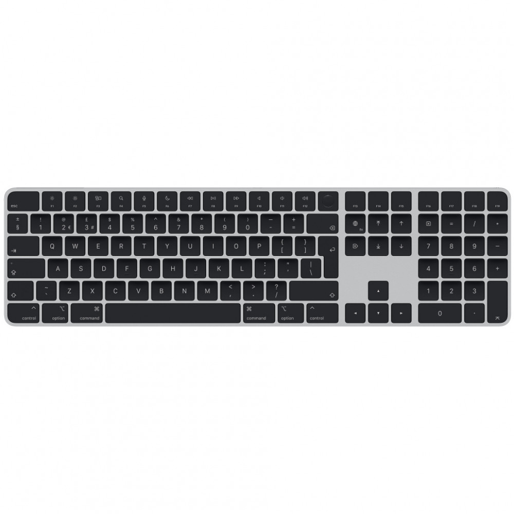 Клавиатура Apple Magic Keyboard with Touch ID and Numeric Keypad for Mac models with Apple silicon - Black Keys - Russian MMMR3RS/A Беспроводная, Bluetooth — фото товара